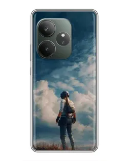 Чохол для Realme GT 6 з картинкою «Герой PUBG на скелі»