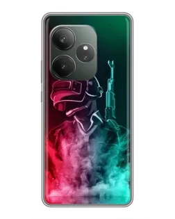 Чохол для Realme GT 6 з картинкою «PUBG — вогняний воїн»
