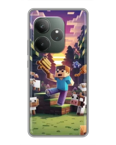 Чехол для Realme GT 6 с картинкой «Стив на ферме» Чехол для Realme GT 6 с картинкой «Стив на ферме»