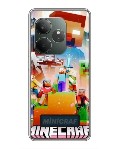 Чехол для Realme GT 6 с картинкой «Minecraft герои игры» Чехол для Realme GT 6 с картинкой «Minecraft герои игры»