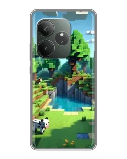 Чехол для Realme GT 6 с картинкой «Minecraft летний день»