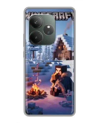 Чехол для Realme GT 6 с картинкой «Зимний Minecraft» Чехол для Realme GT 6 с картинкой «Зимний Minecraft»
