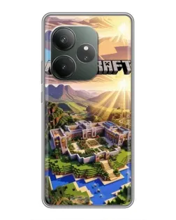 Чехол для Realme GT 6 с картинкой «Minecraft панорама»
