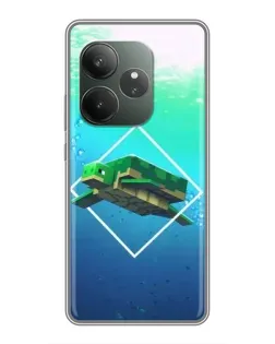 Чехол для Realme GT 6 с картинкой «Черепаха Minecraft»