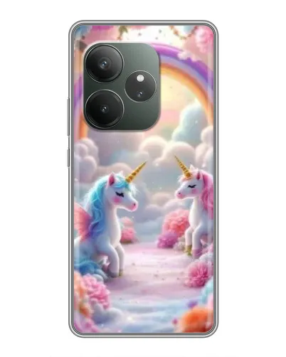 Чохол для Realme GT 6 з картинкою «Веселка і єдинороги»