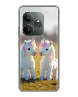 Чохол для Realme GT 6 з картинкою «Пара єдинорогів»