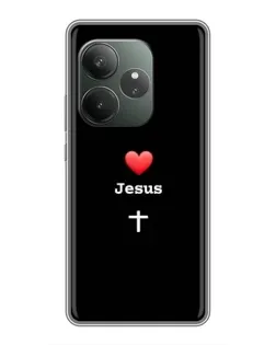 Чехол для Realme GT 6 с картинкой «Сердце - Jesus» Чехол для Realme GT 6 с картинкой «Сердце - Jesus»