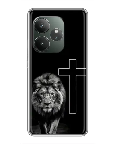 Чехол для Realme GT 6 с картинкой «Лев и Крест»