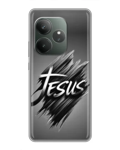 Чехол для Realme GT 6 с картинкой «Надпись Jesus Graffiti»
