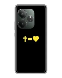 Чехол для Realme GT 6 с картинкой «Сердце и Крест»