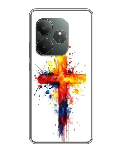 Чехол для Realme GT 6 с картинкой «Акварельный крест»