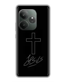 Чохол для Realme GT 6 з картинкою «Графічний хрест Jesus»