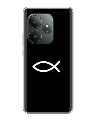 Чехол для Realme GT 6 с картинкой «Символ рыбы Jesus» Чехол для Realme GT 6 с картинкой «Символ рыбы Jesus»