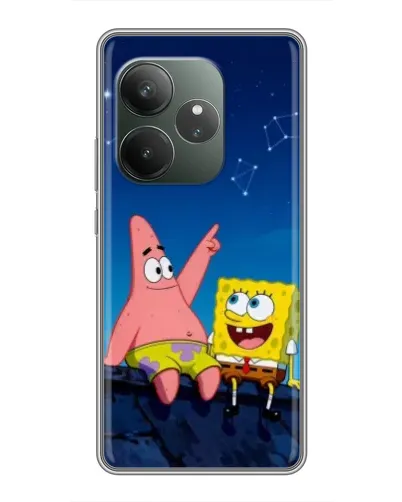 Чохол для Realme GT 6 з картинкою «Губка Боб та Патрік вночі» Чохол для Realme GT 6 з картинкою «Губка Боб та Патрік вночі»