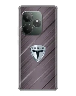Чохол для Realme GT 6 з картинкою «Металева текстура Tesla»