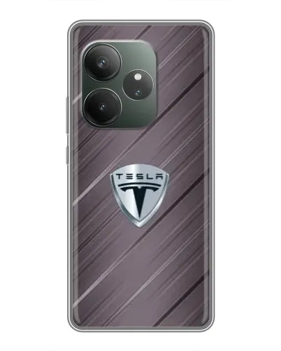 Чохол для Realme GT 6 з картинкою «Металева текстура Tesla»