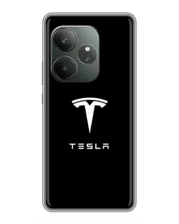 Чохол для Realme GT 6 з картинкою «Tesla White Logo»