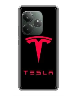 Чохол для Realme GT 6 з картинкою «Tesla Red Logo»