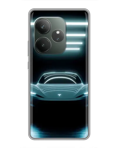 Чохол для Realme GT 6 з картинкою «Tesla в неоні»