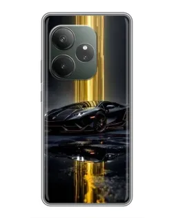Чехол для Realme GT 6 с картинкой «Ночной Lamborghini драйв»