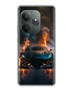 Чехол для Realme GT 6 с картинкой «Lamborghini дымная эстетика»