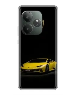 Чехол для Realme GT 6 с картинкой «Lamborghini желтый акцент»