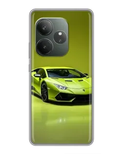 Чехол для Realme GT 6 с картинкой «Салатовый Lamborghini Huracan»