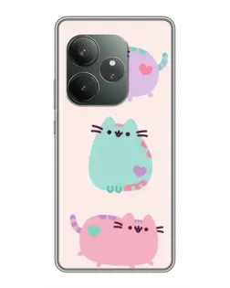 Чохол для Realme GT 6 з картинкою «Pusheen тріо»