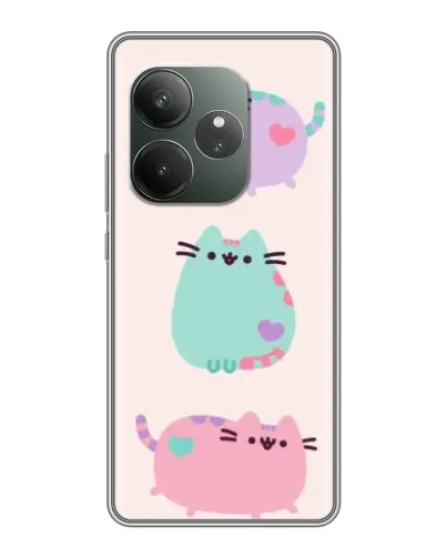 Чохол для Realme GT 6 з картинкою «Pusheen тріо» Чохол для Realme GT 6 з картинкою «Pusheen тріо»