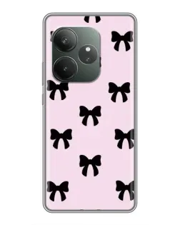 Чохол для Realme GT 6 з картинкою «Чорні банти Coquette»