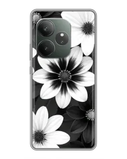 Чехол для Realme GT 6 с картинкой «Монохромные астры» Чехол для Realme GT 6 с картинкой «Монохромные астры»