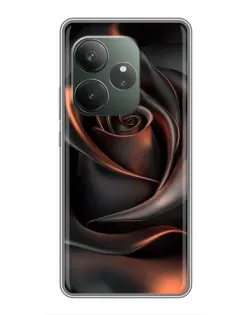 Чехол для Realme GT 6 с картинкой «Шелковая черная роза» Чехол для Realme GT 6 с картинкой «Шелковая черная роза»