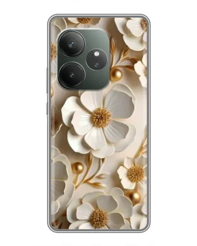 Чехол для Realme GT 6 с картинкой «Белие бумажние цвети» Чехол для Realme GT 6 с картинкой «Белие бумажние цвети»