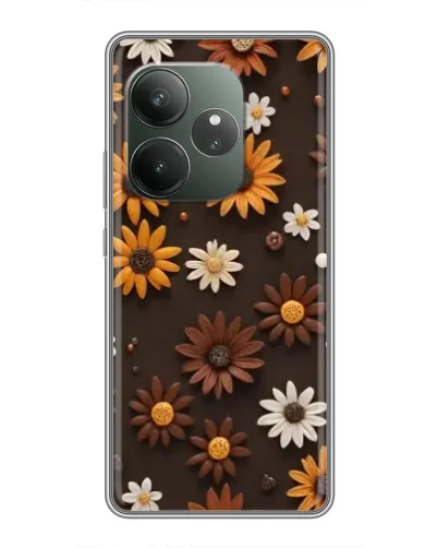 Чехол для Realme GT 6 с картинкой «Узор из маленьких подсолнухов» Чехол для Realme GT 6 с картинкой «Узор из маленьких подсолнухов»
