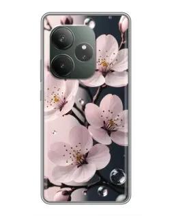 Чехол для Realme GT 6 с картинкой «Нежная сакура и капли» Чехол для Realme GT 6 с картинкой «Нежная сакура и капли»