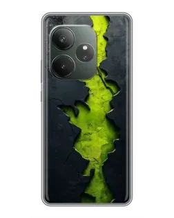 Чехол для Realme GT 6 с картинкой «Салатовый разлом скалы» Чехол для Realme GT 6 с картинкой «Салатовый разлом скалы»