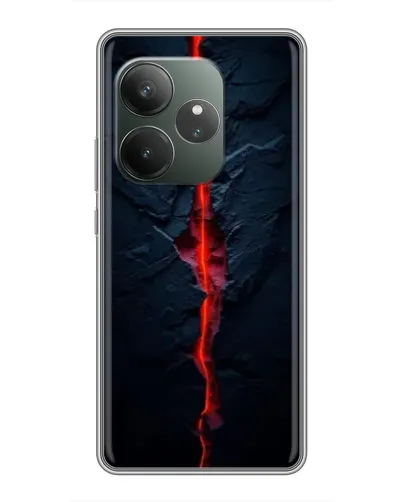 Чехол для Realme GT 6 с картинкой «Kрасная лавовая трещина»