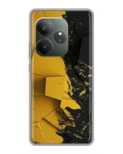 Чехол для Realme GT 6 с картинкой «Золотые осколки геометрии»