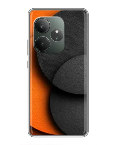 Чехол для Realme GT 6 с картинкой «Геометрия оранжевых кругов»