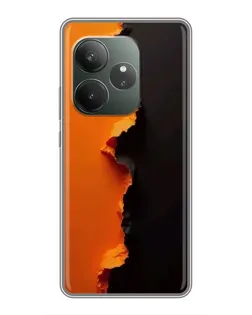 Чехол для Realme GT 6 с картинкой «Оранжевый разлом»