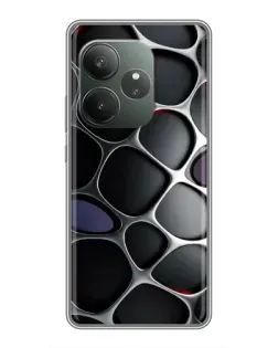 Чехол для Realme GT 6 с картинкой «Объемная темная решетка»