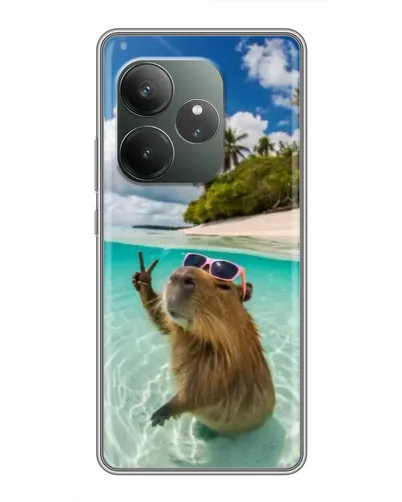 Чохол для Realme GT 6 з картинкою «Капібара на морі»