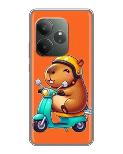 Чохол для Realme GT 6 з картинкою «Капібара на скутері»