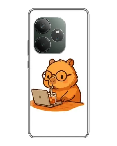 Чохол для Realme GT 6 з картинкою «Капібара з ноутбуком»