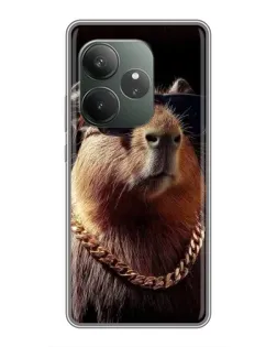 Чохол для Realme GT 6 з картинкою «Капібара золотий ланцюг»