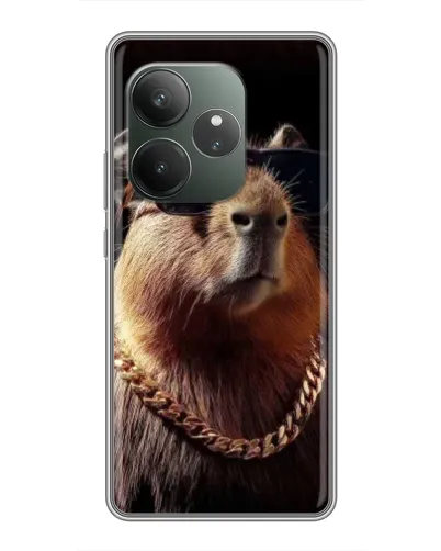 Чохол для Realme GT 6 з картинкою «Капібара золотий ланцюг»