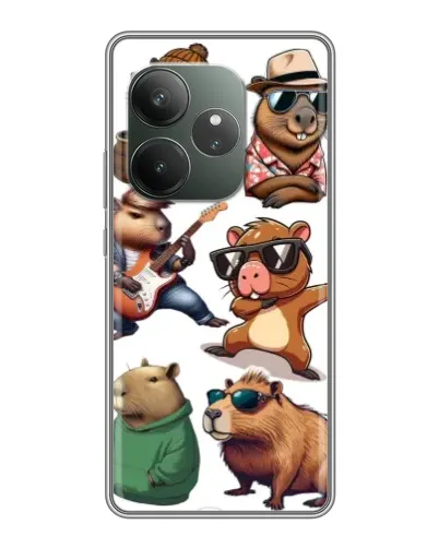 Чохол для Realme GT 6 з картинкою «Круті капібари музиканти»