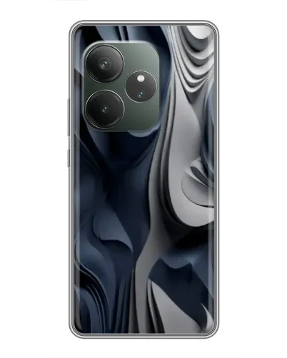 Чехол для Realme GT 6T с картинкой «Объемные синие складки» Чехол для Realme GT 6T с картинкой «Объемные синие складки»