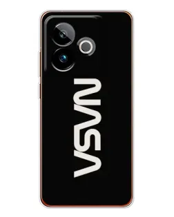 Чехол для Realme GT 7 с картинкой «NASA — вертикальный логотип»