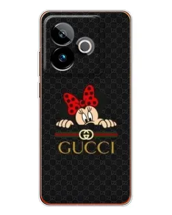 Чехол для Realme GT 7 с картинкой «Минни Маус Gucci — черный»